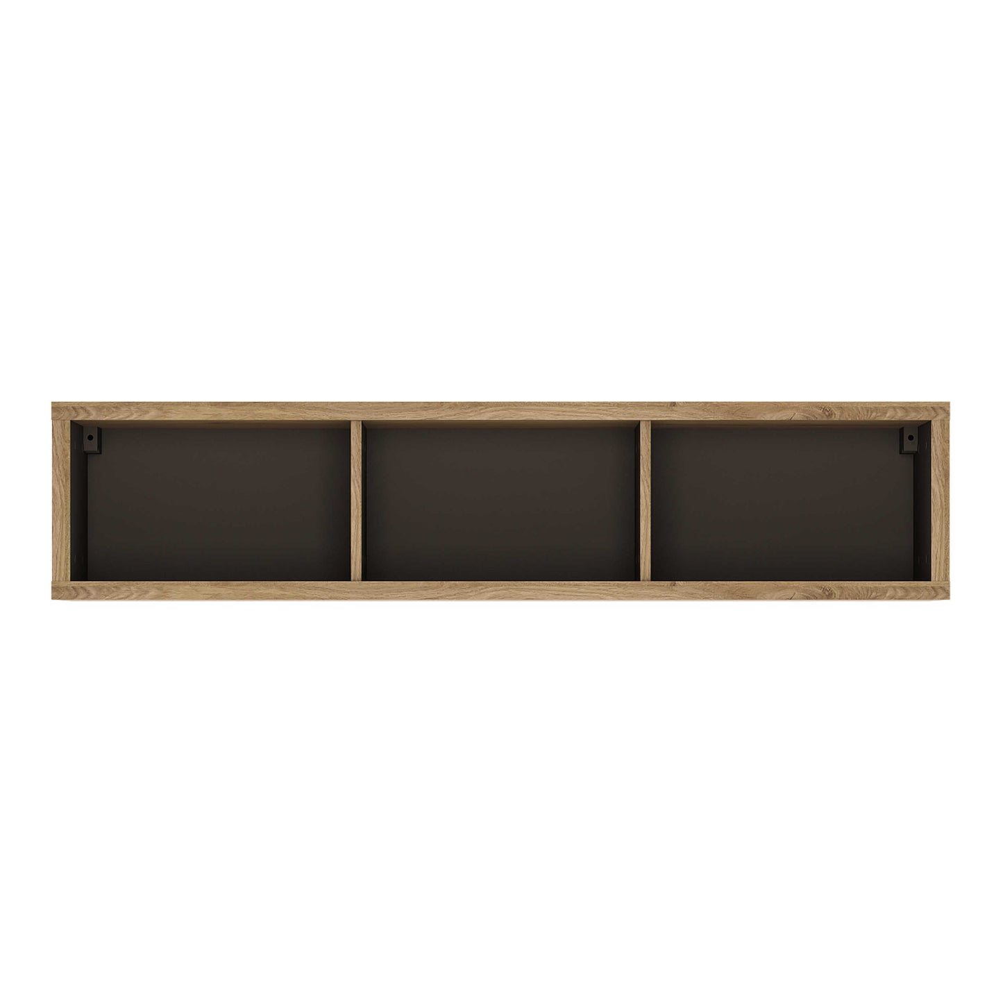 Athens Natural Oak Wood Effect  Wide Wall Shelf 3 Compartments