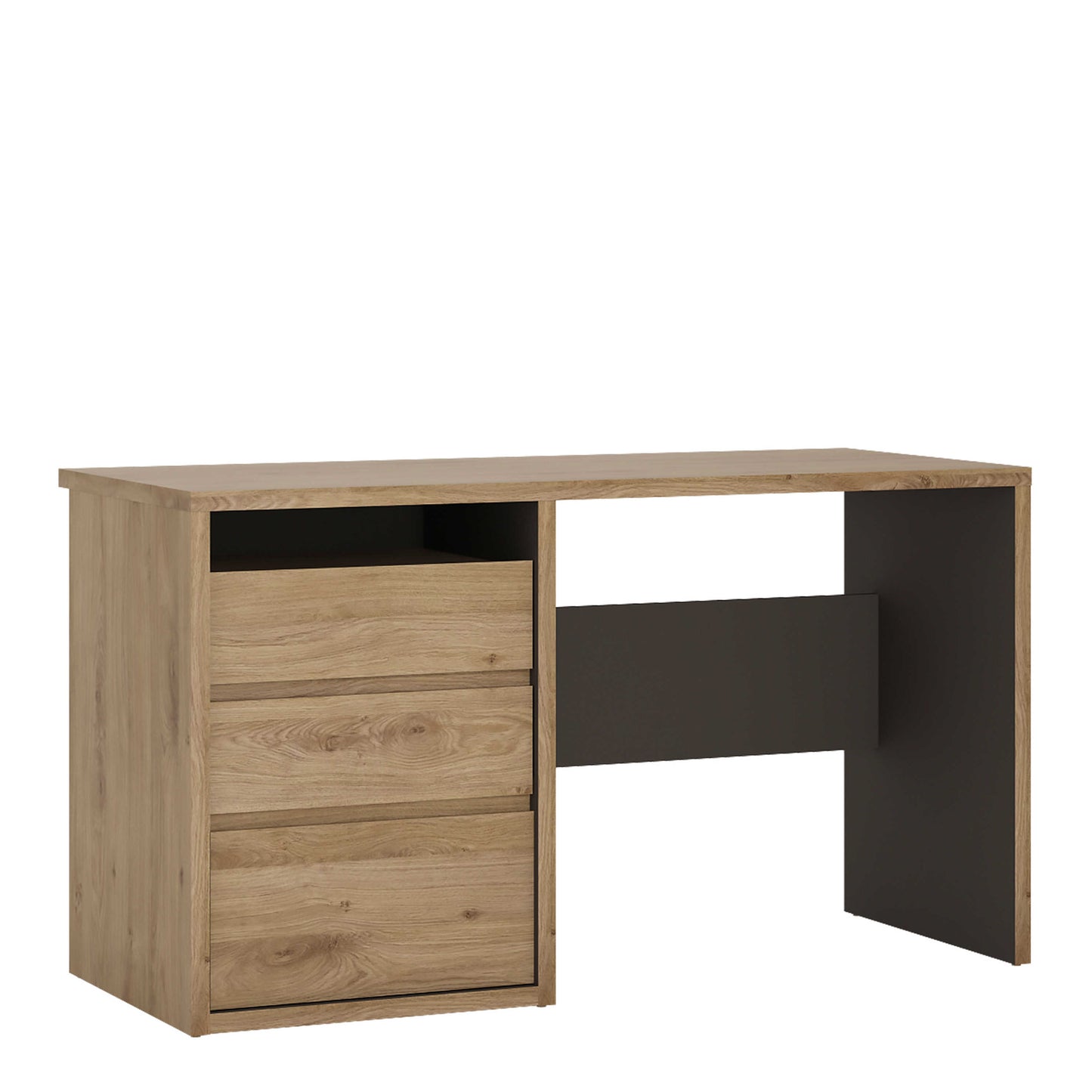 Athens Natural Oak Wood Effect 3 Drawer Desk