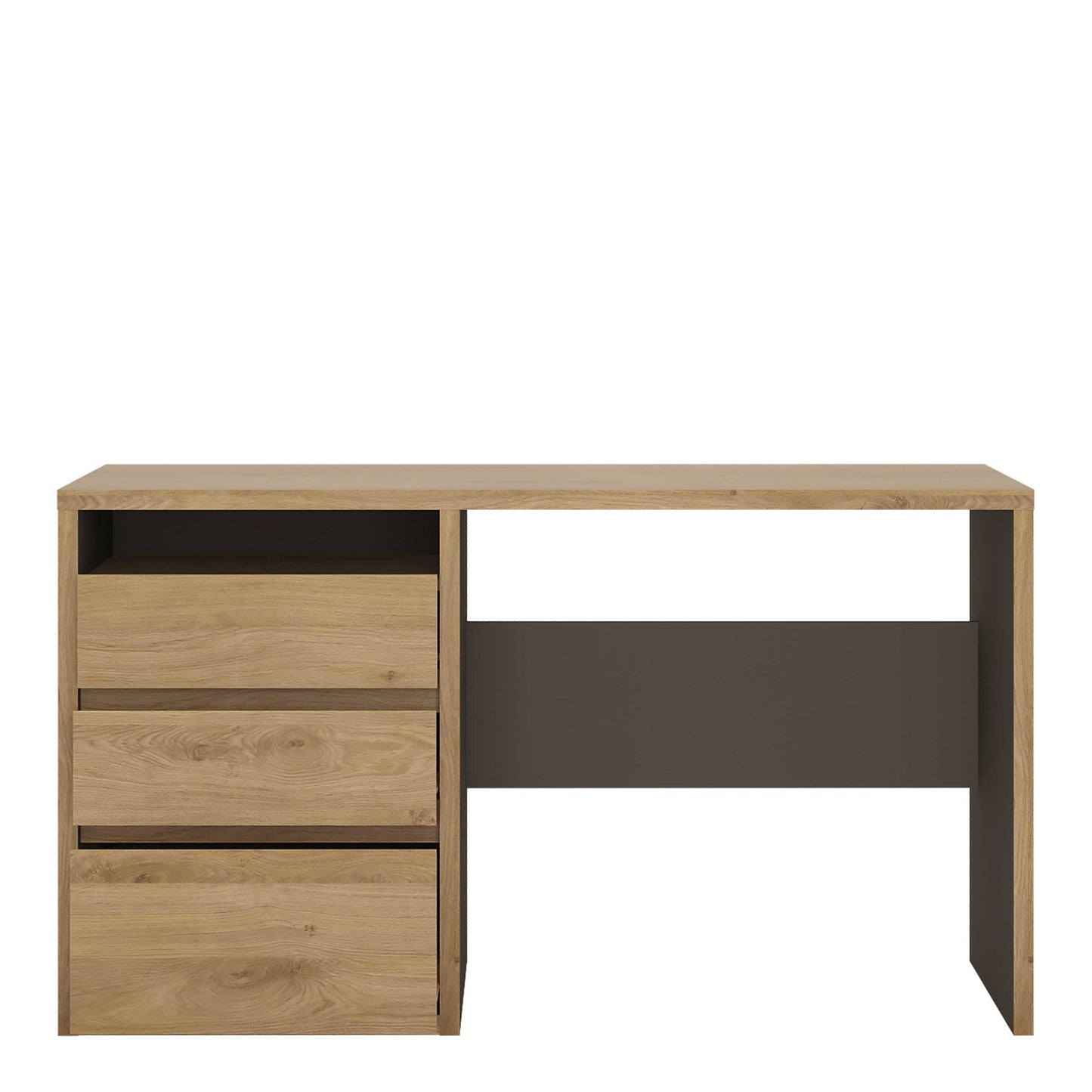 Athens Natural Oak Wood Effect 3 Drawer Desk