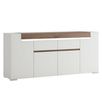 Lisbon Wide 4 Door 2 Drawer Sideboard Modern with LED Lighting