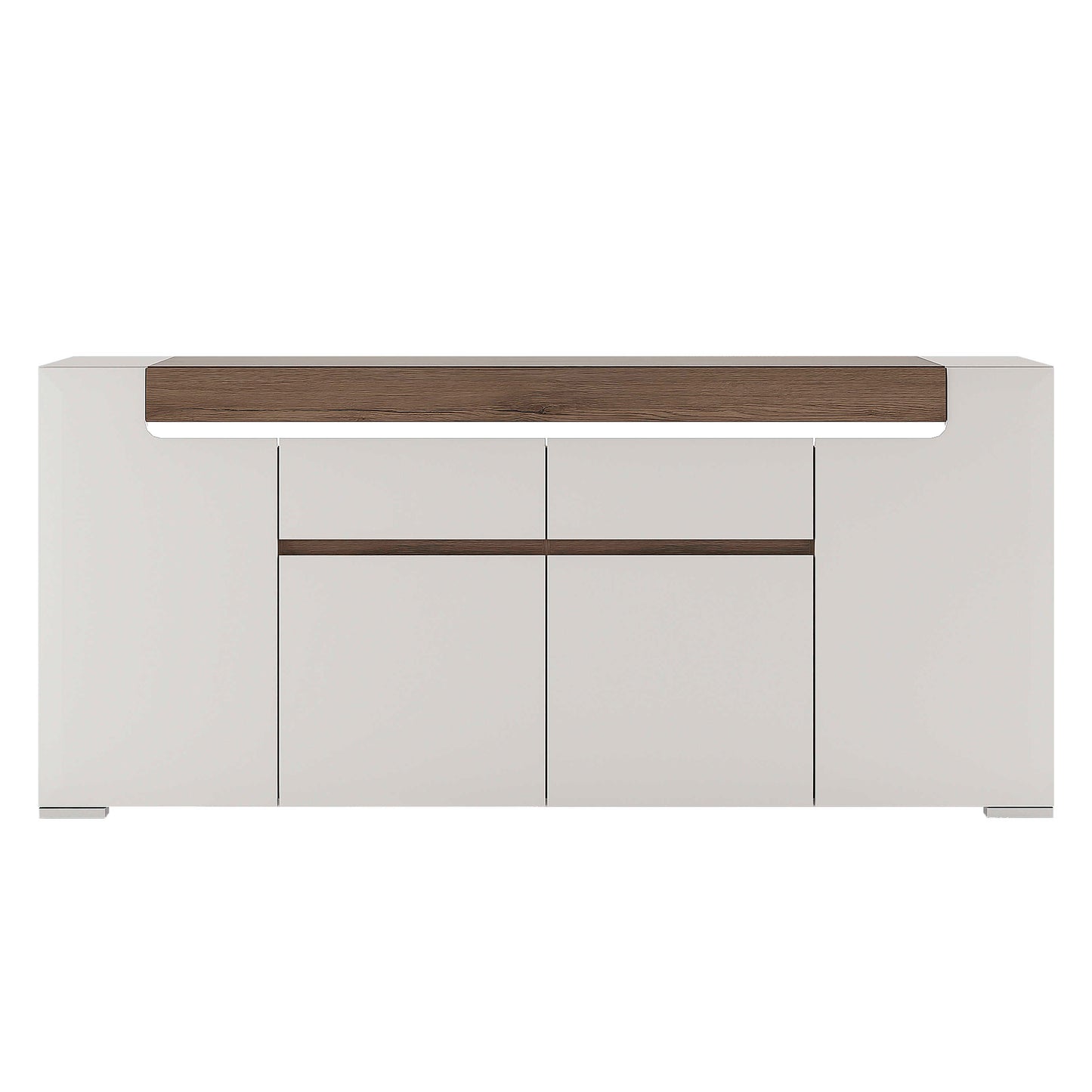 Lisbon Wide 4 Door 2 Drawer Sideboard Modern with LED Lighting