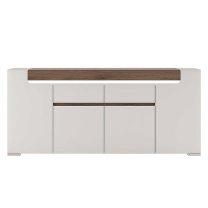 Lisbon Wide 4 Door 2 Drawer Sideboard Modern with LED Lighting