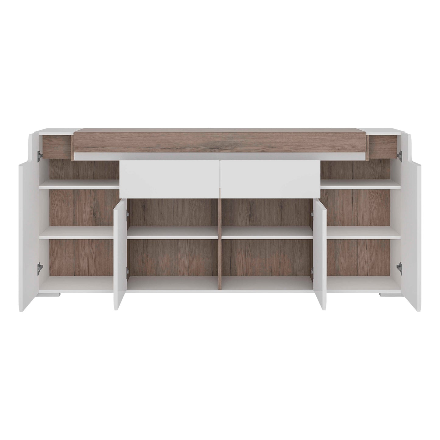 Lisbon Wide 4 Door 2 Drawer Sideboard Modern with LED Lighting
