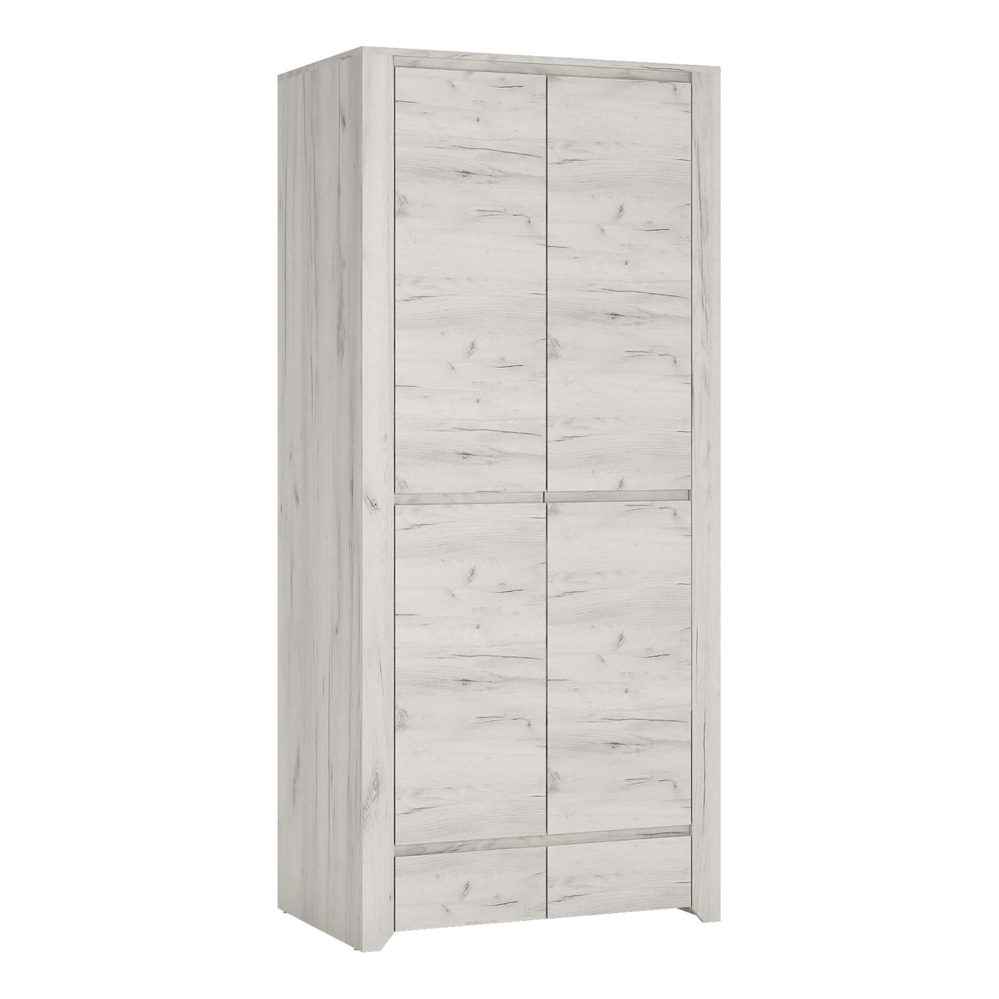 Norwich Aged Effect Soft Grey Wood Veneer Fitted Wardrobe 2 Door 2 Drawer