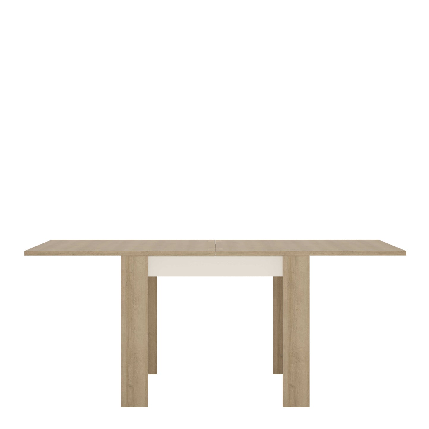 Hjorring Small White and Natural Oak Wood Small Extending Dining Table