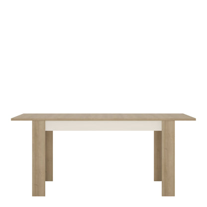 Hjorring Medium White and Natural Oak Wood Extending Dining Table