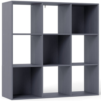 Royore Wooden Grey 9 Cube Storage Bookcase