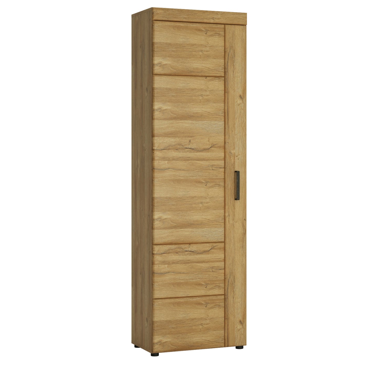 Larkwood Tall Glazed Grandson Oak Wood Cupboard Left Hand