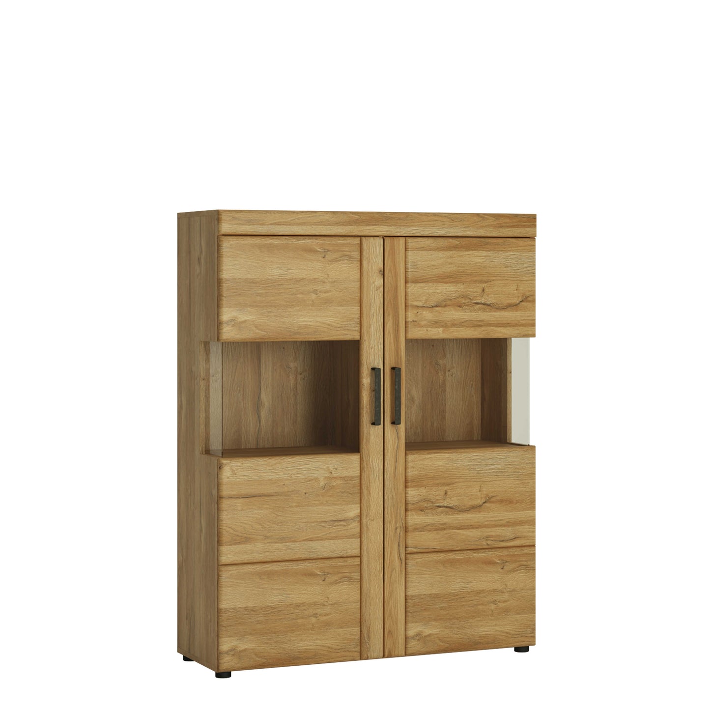 LarkwoodLow Wide 2 Door Grandson Oak Display Cabinet