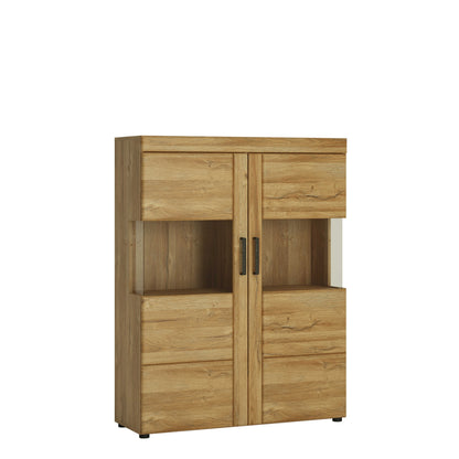 LarkwoodLow Wide 2 Door Grandson Oak Display Cabinet