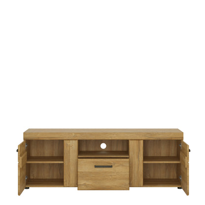 Cortina 2 Door 1 Drawer Tall TV Cabinet in Grandson Oak
