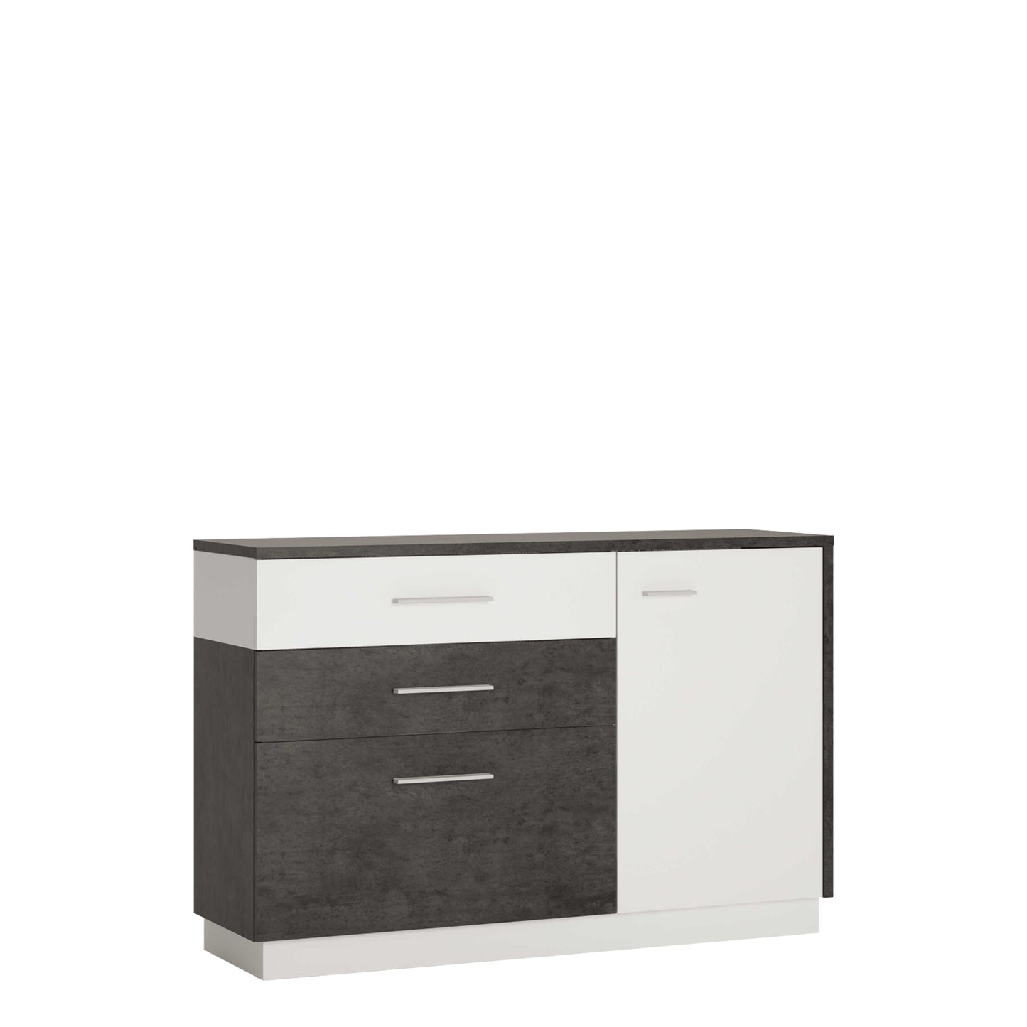 Nantes Grey and White Sideboard 1 Door 2 Drawers