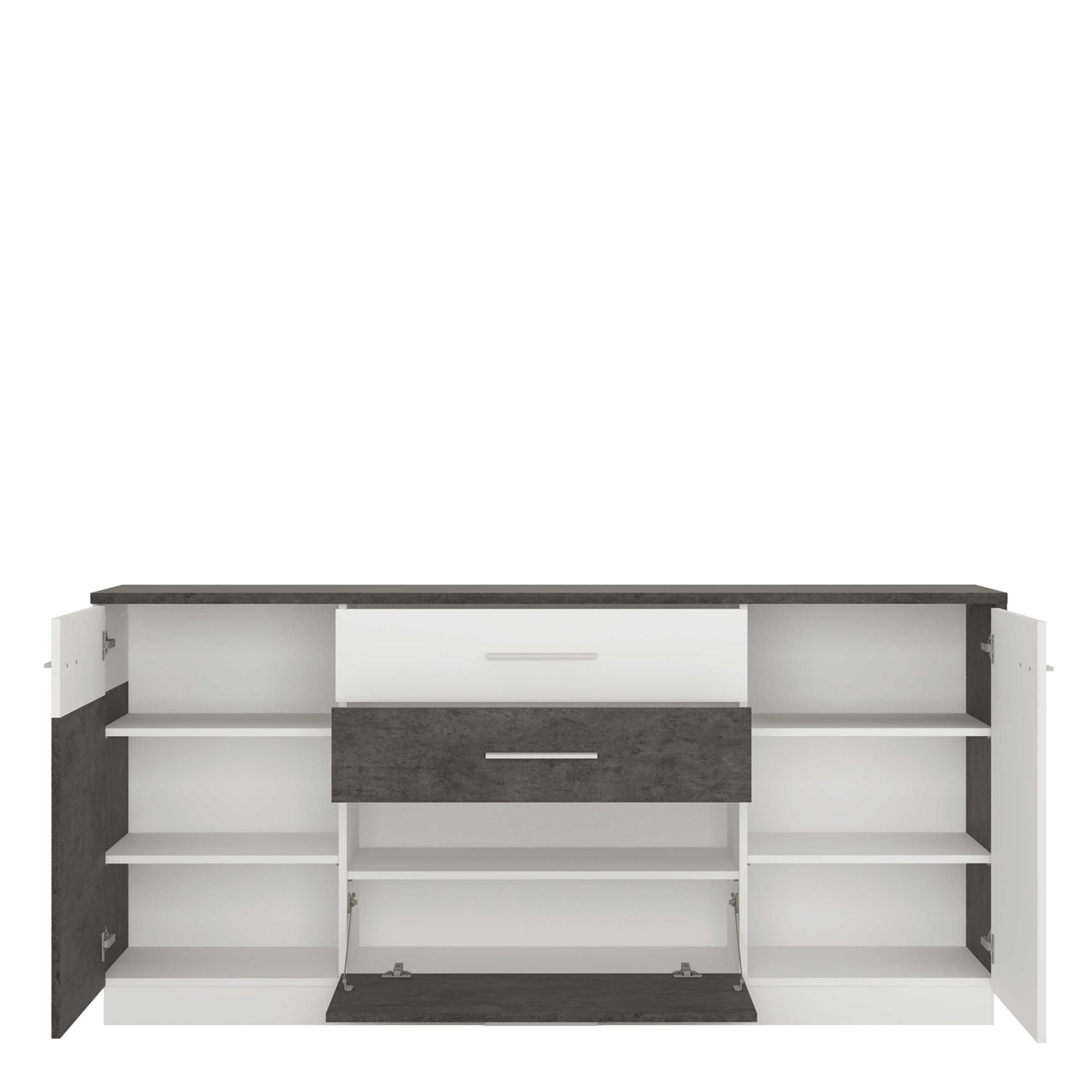 Nantes Grey and White Sideboard 2 Doors and 2 Drawers