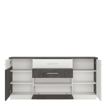 Nantes Grey and White Sideboard 2 Doors and 2 Drawers