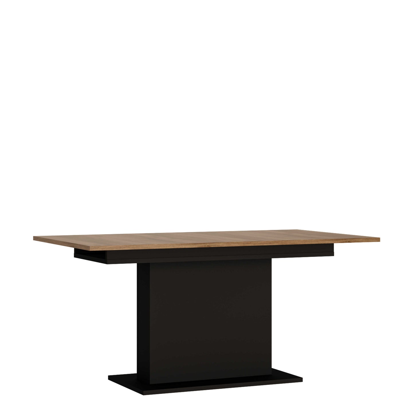 Dabbleton Walnut Oak and Black Extending Dining Table