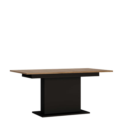 Dabbleton Walnut Oak and Black Extending Dining Table
