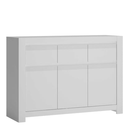 Vienna White Wooden Storage Cabinet 3 Door 3 Drawer
