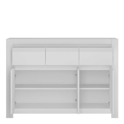 Vienna White Wooden Storage Cabinet 3 Door 3 Drawer