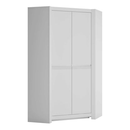 Vienna Alpine White Corner Wardrobe 2 Door