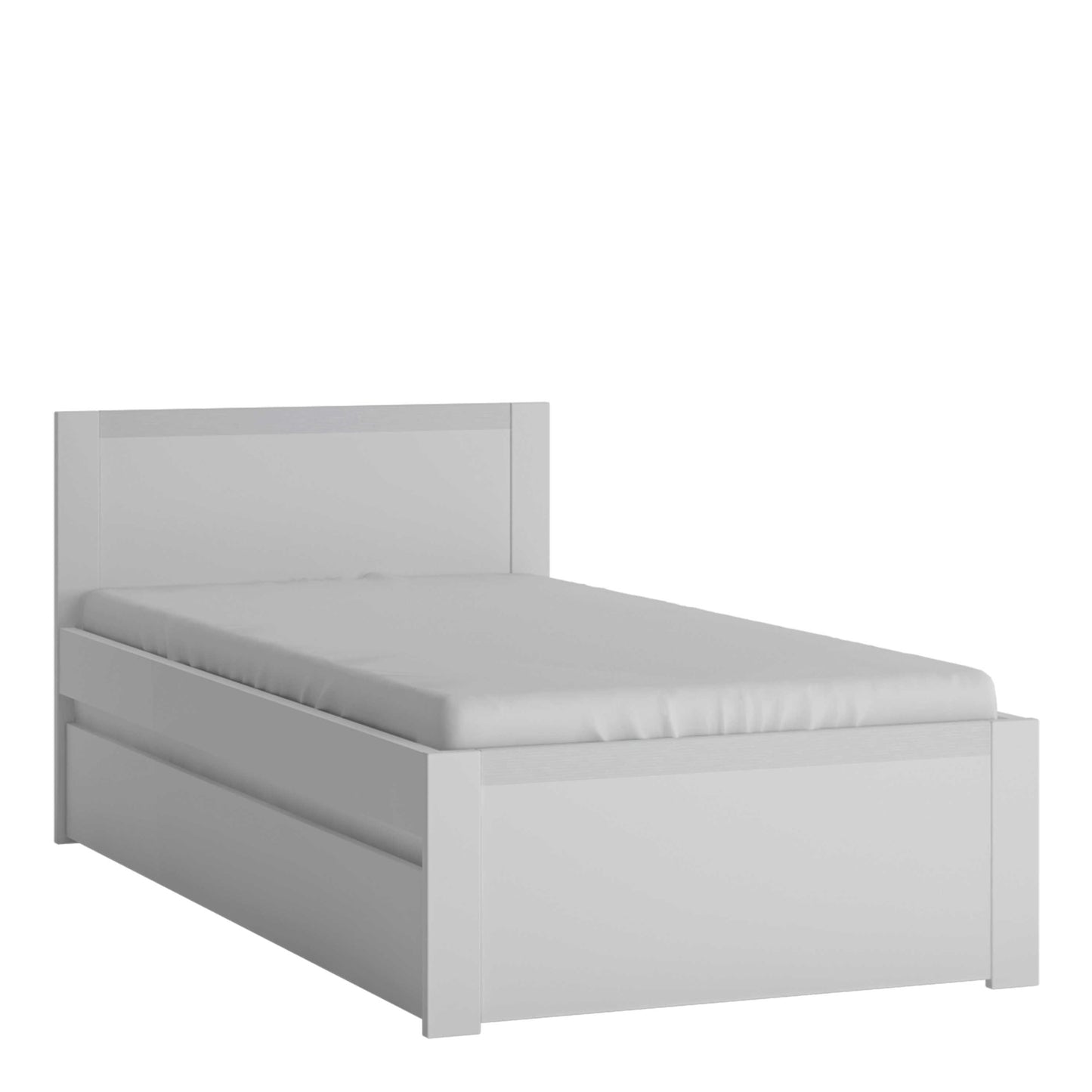 Vienna 2ft 11 Single White Wood Bed Frame Sliding Drawer