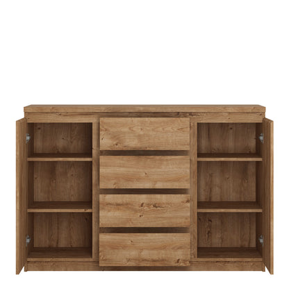 Hemingway Natural Oak Wood  Sideboard 2 Door 4 Drawer