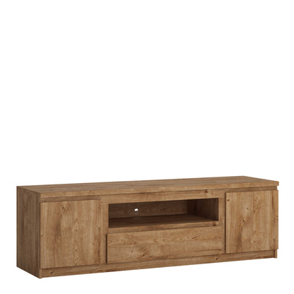 Hemingway 166cm Natural Oak Wood Wide TV Media Unit Door 1 Drawer