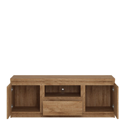 Hemingway 136cm Natural Oak Wood TV Cabinet 2 Door 1 Drawer