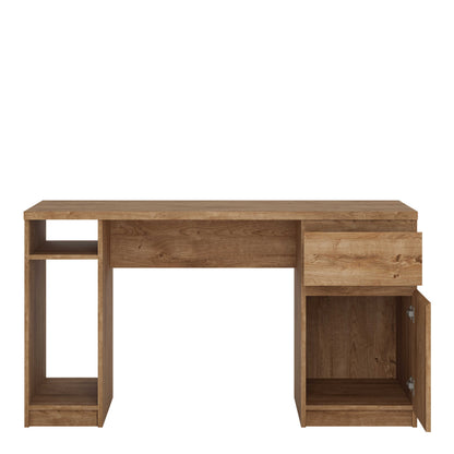 Hemingway Natural Oak Wood Office Desk 1 Door 1 Drawer