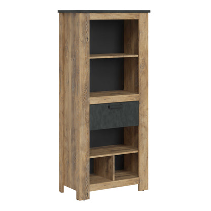Juniper 1 Drawer Bookcase Chestnut and Matera Grey
