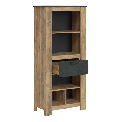 Juniper 1 Drawer Bookcase Chestnut and Matera Grey