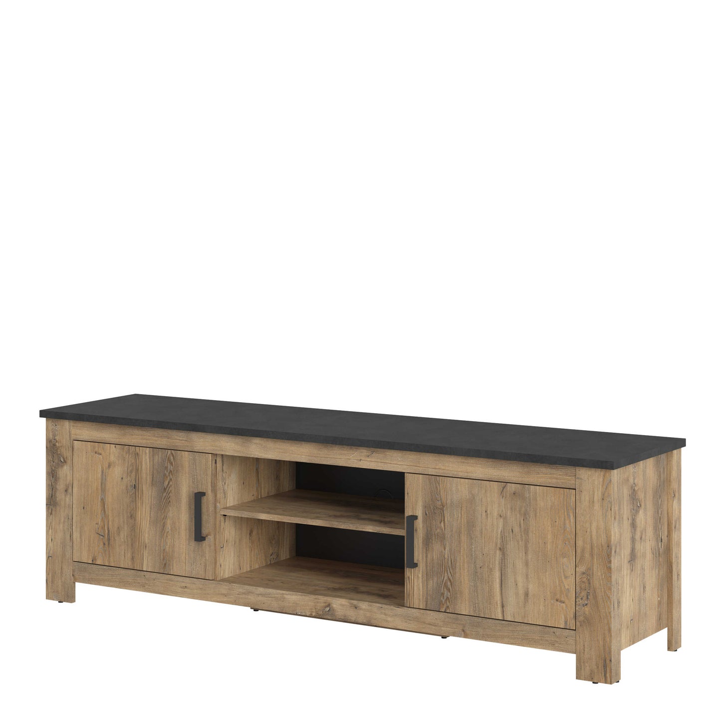 Juniper 189cm Wide 2 Door TV Cabinet Chestnut and Matera Grey