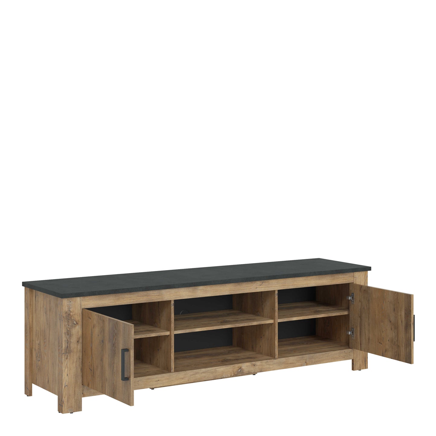 Juniper 189cm Wide 2 Door TV Cabinet Chestnut and Matera Grey