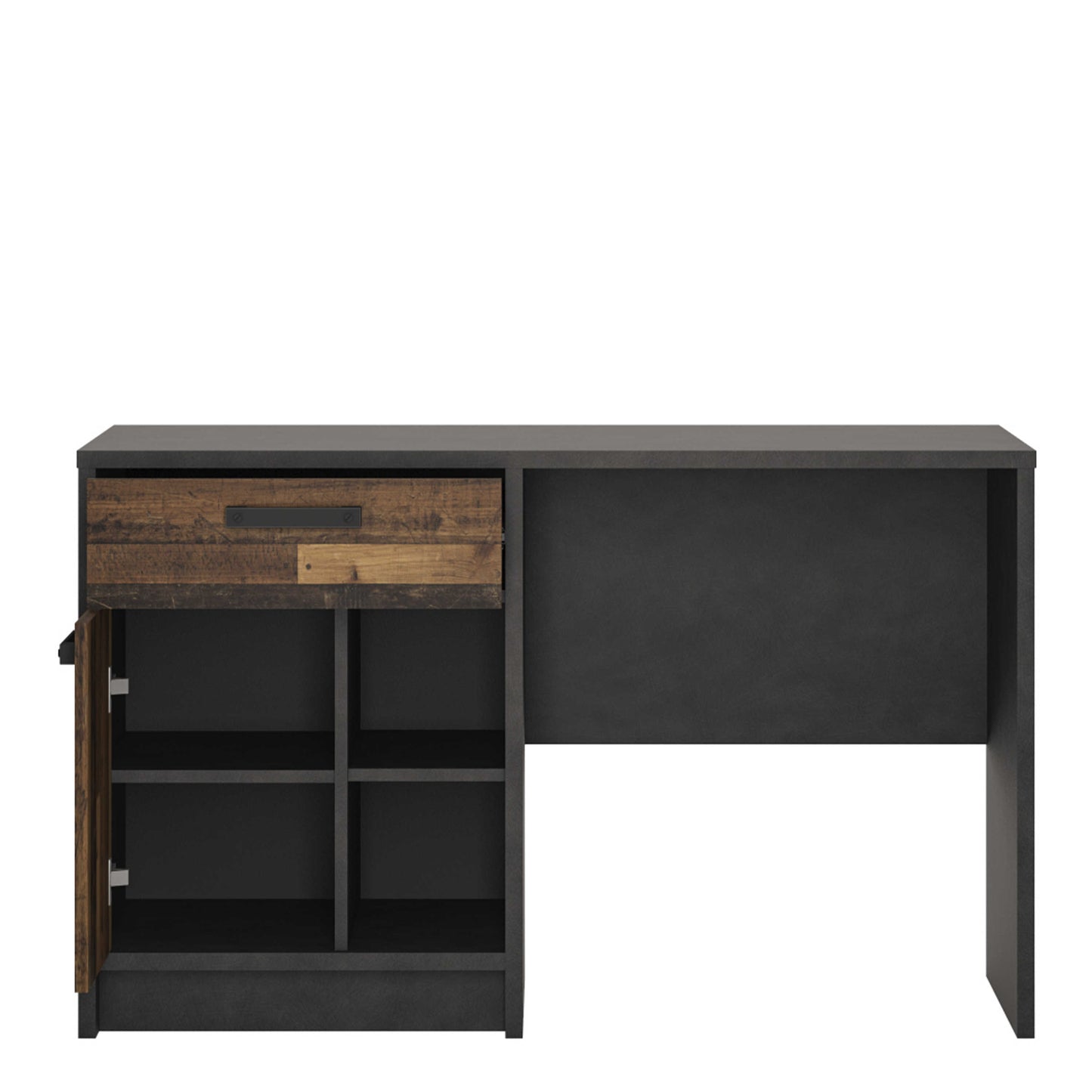 Whimwick Desk with 1 Door and 1 Drawer in Walnut and Dark Matera Grey