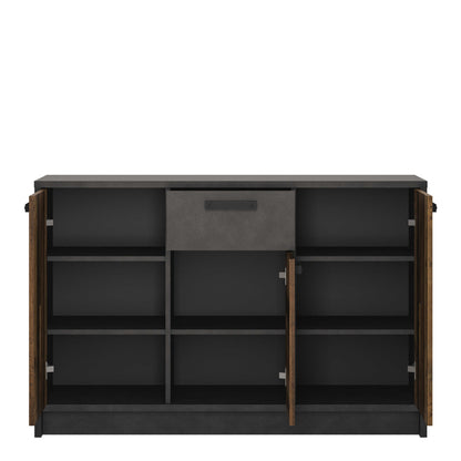 Whimwick Walnut and Dark Matera Grey Cabinet 3 Doors 1 Drawer