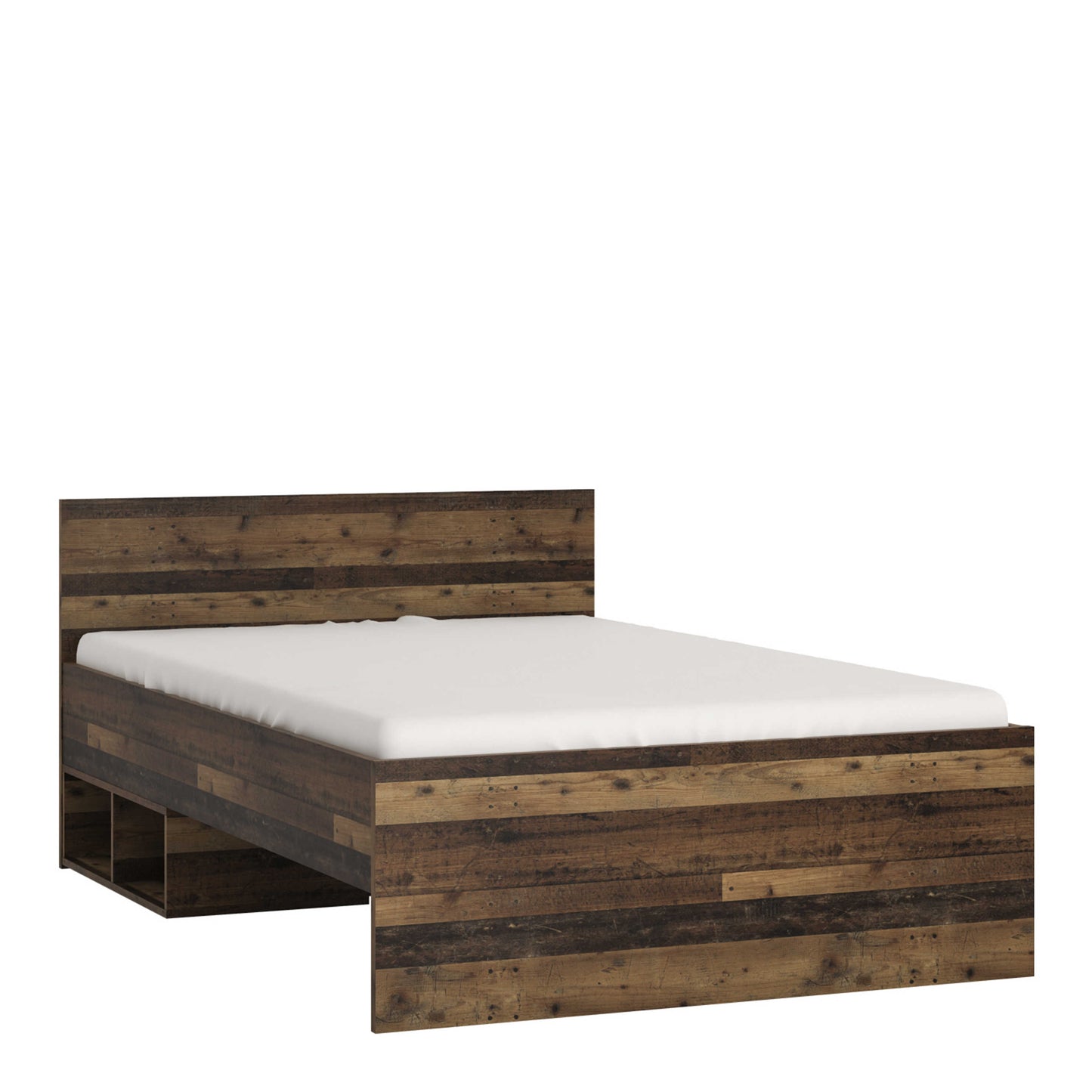 Whimwick Small Double 4ft Walnut Industrial Bed Frame