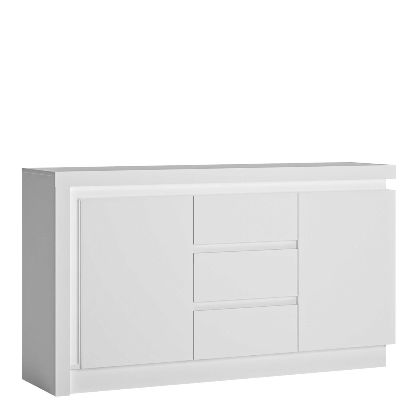 Hjorring White Wooden Sideboard 2 Door 3 Drawer with LED Lights