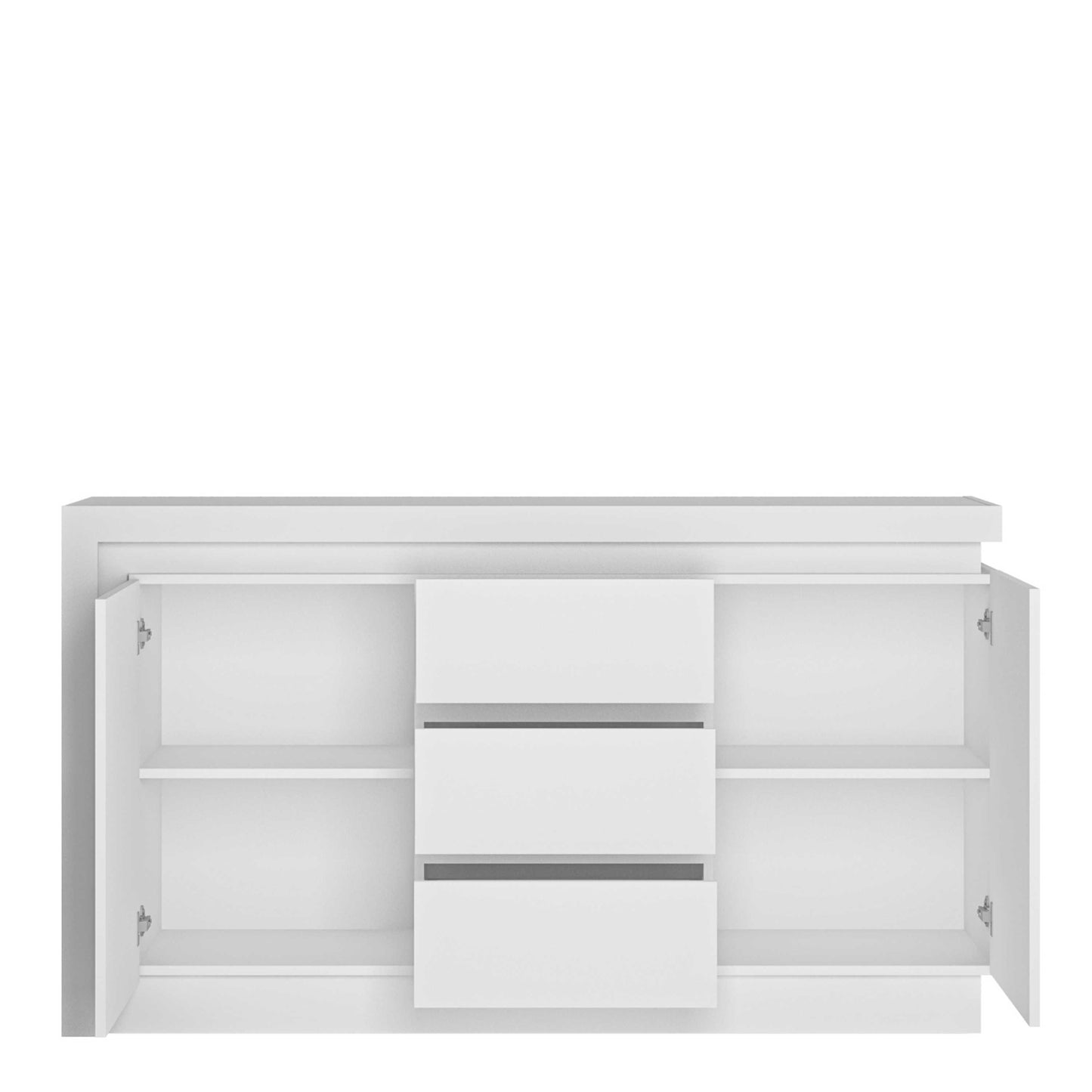 Hjorring White Wooden Sideboard 2 Door 3 Drawer with LED Lights