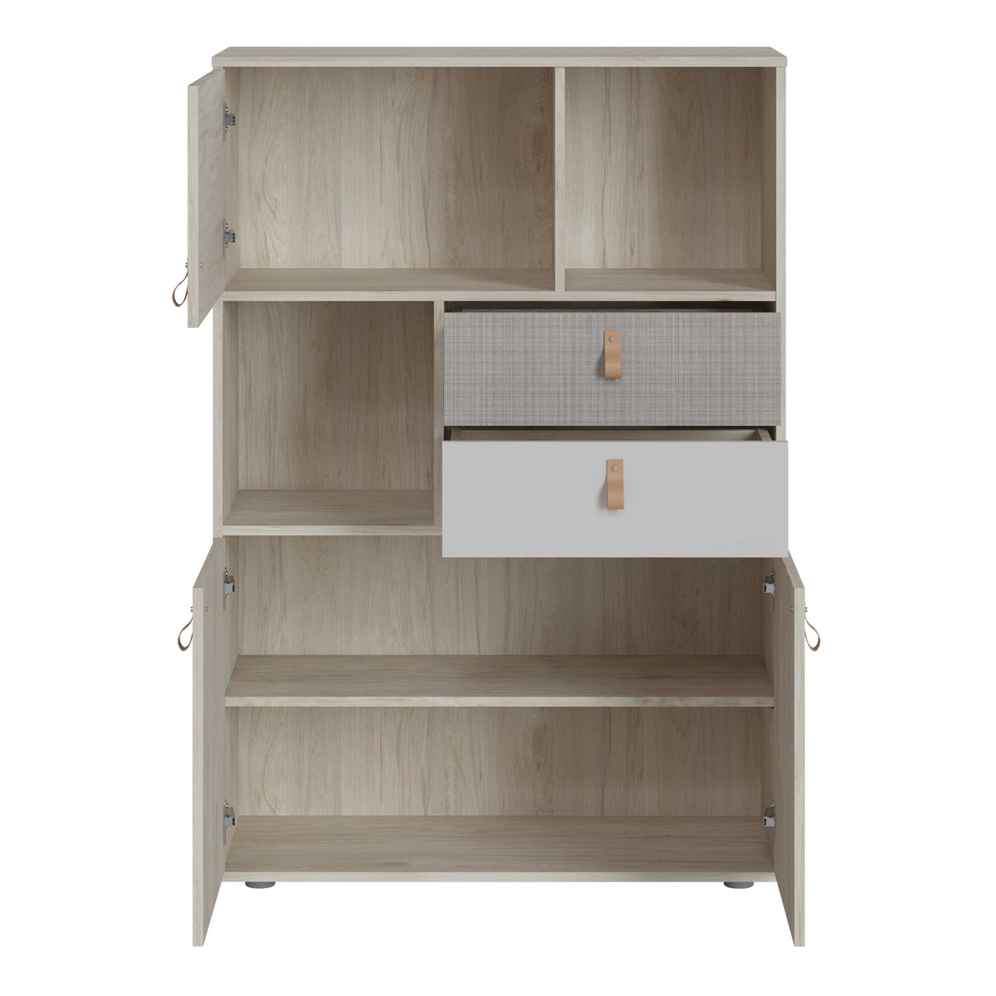 Rosemary Light Walnut Wooden Cabinet 3 Door 2 Drawer Cabinet