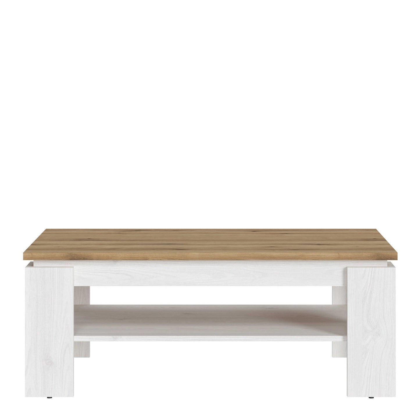 Tipsyfern White and Natural Oak Wood Coffee Table