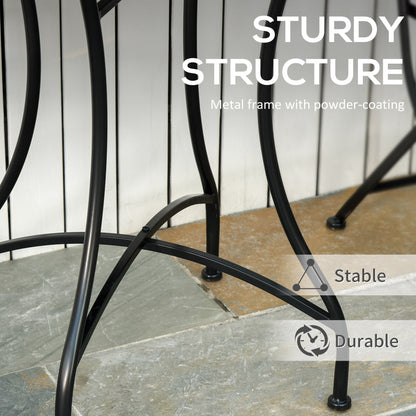 Sesori Ceramic Grey And Black Round Mosaic Garden Table