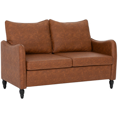 Mipa Brown  Faux Leather Marble Effect 2 Seater Sofa