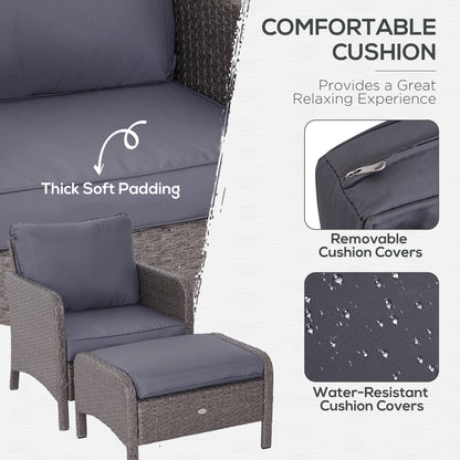 Vivimavi Rattan Grey 2 Seater Outdoor Bistro Set