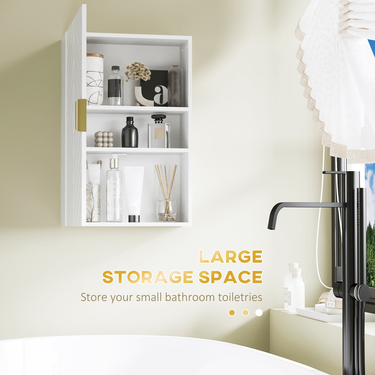 Kelano Disu 4 Piece Bathroom Furniture Set With Tall Cabinet Under Sink Unit And Wall Cabinets White