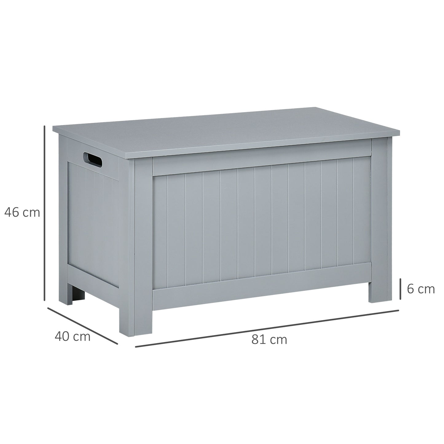 Vekasa Grey Toy and Blanket Storage Chest With Safety Hinged Lid