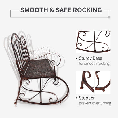 Lesu Metal Bronze Iron Garden Outdoor Rocking Chair