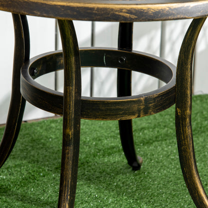 Sani Cast Aluminium Bronze Outdoor Side Table With Anti Slip Feet
