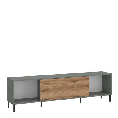 Spentrup Green Olive and Natural Oak Wood TV Cabinet 1 Door