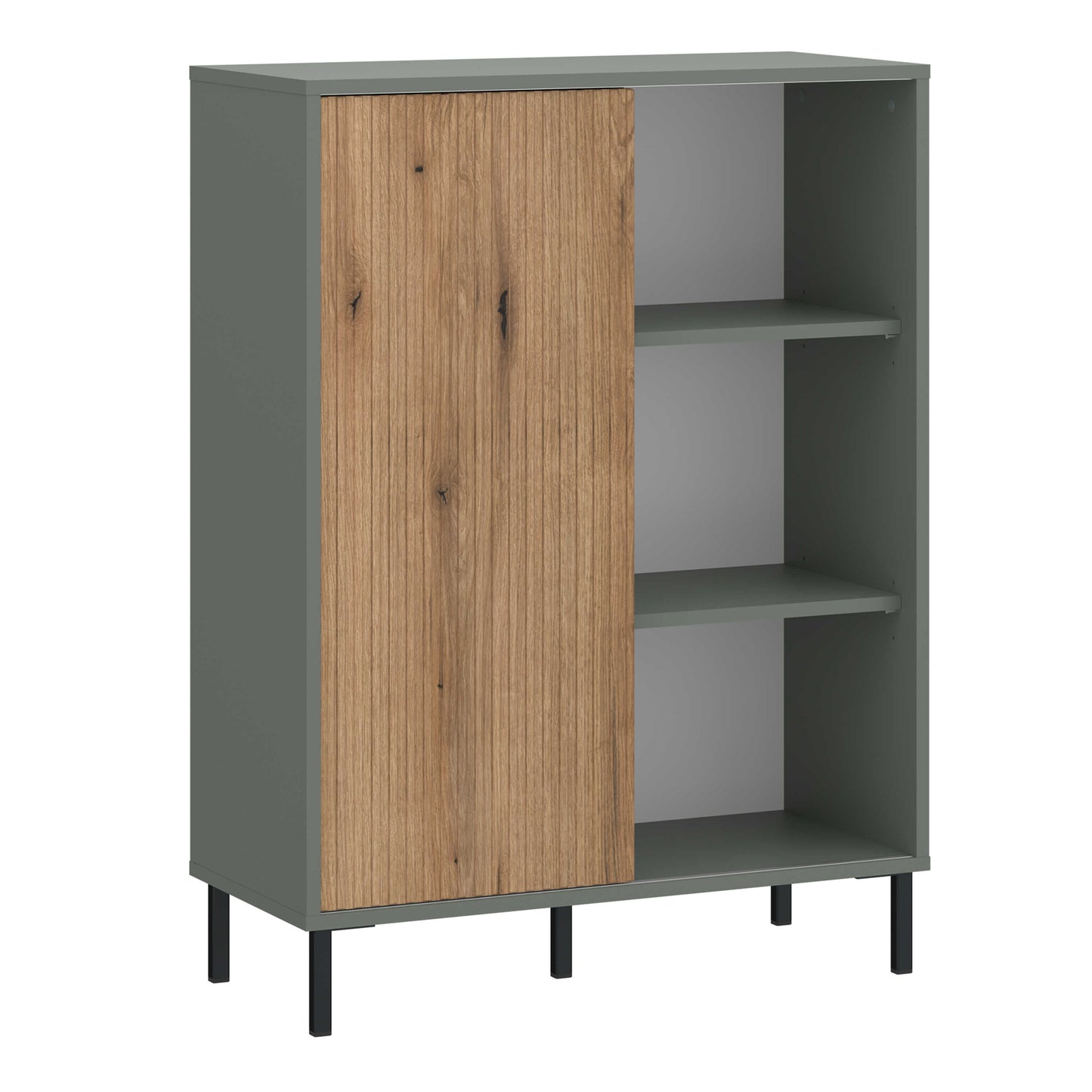 Spentrup Green Olive and Natural Oak Wood Sideboard 1 Door