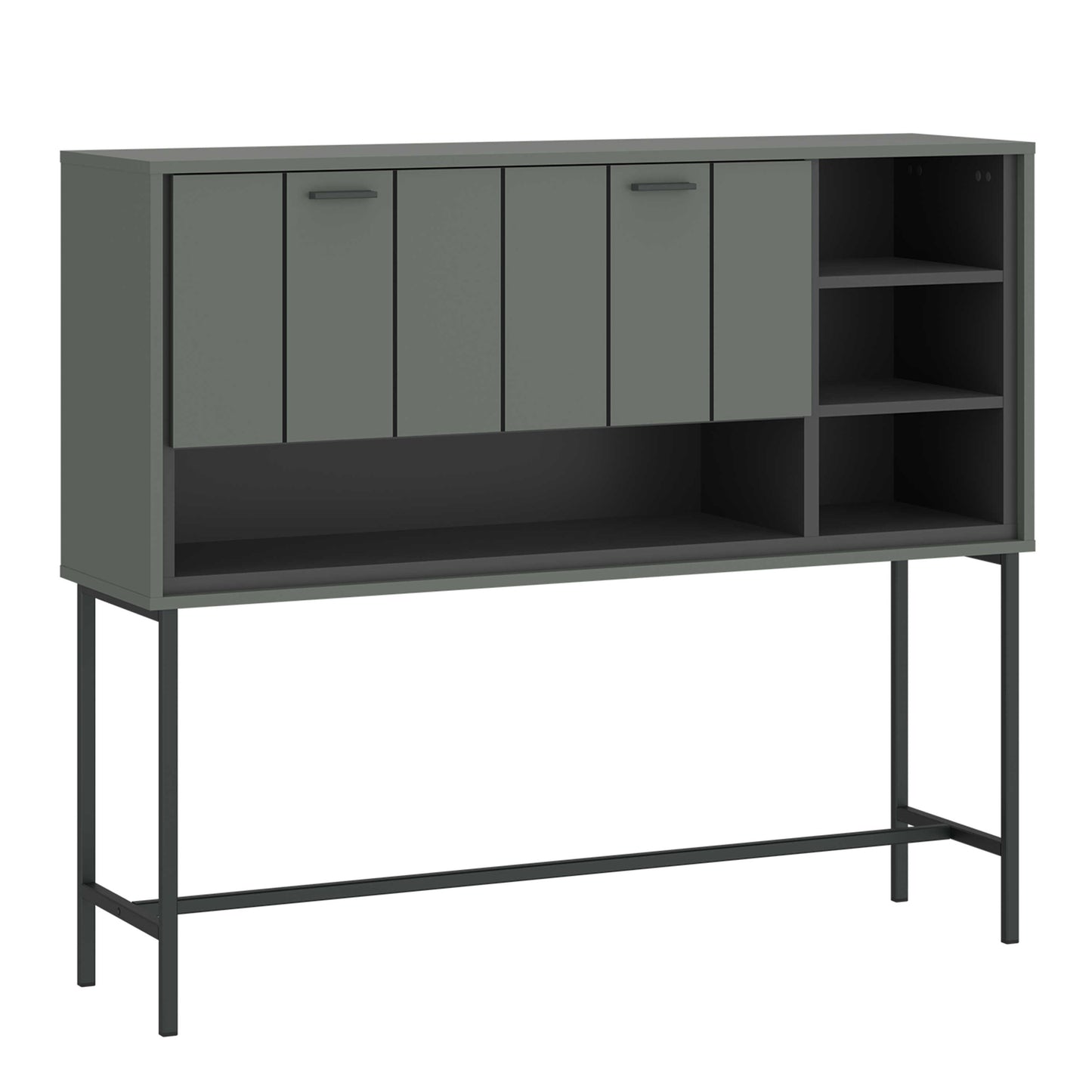 Elowynd Olive Green Panelled Bar Cabinet 1 Door 2 Shelves