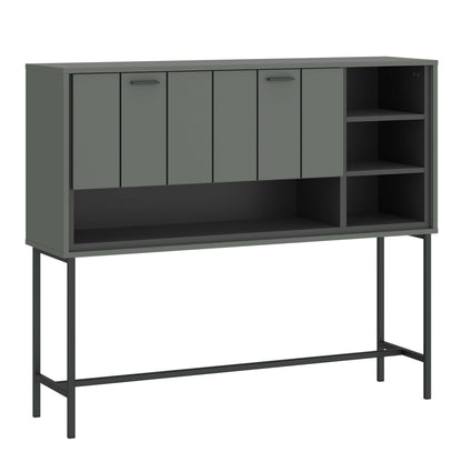 Elowynd Olive Green Panelled Bar Cabinet 1 Door 2 Shelves